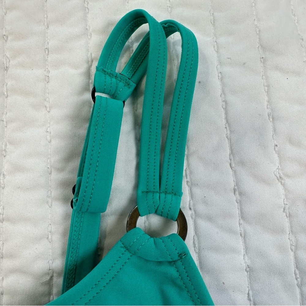 Croft & Barrow Aqua and Blue Top Swimsuit With Adjustable Straps in Size 10D - Picture 6 of 11
